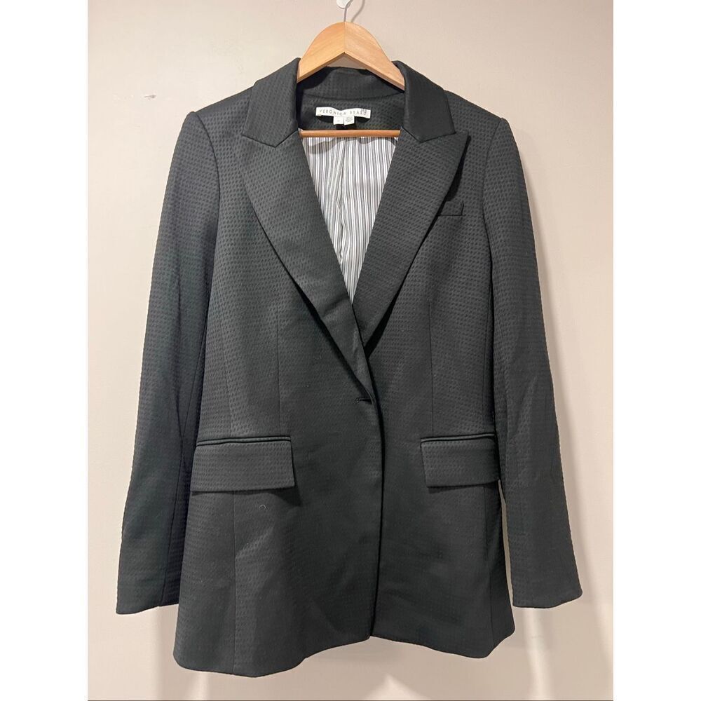Veronica Beard Women's Black Single Breasted One Button Blazer Size 10 NWOT